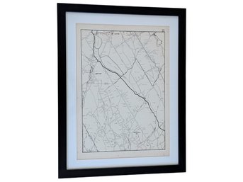 Framed Authentic Reproduction Of Map Of Easton, CT