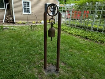 Metal Garden Bell  Multipiece Sculpture With A Rustic Patina ( Believed To Be Tom Torrens)