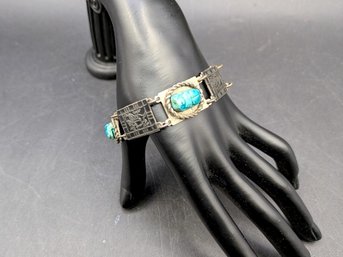 Egyptian Revival Boho Blue Bracelet