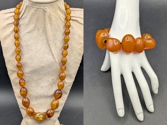 Vintage Style Necklace And Natural Carnelian  Bracelet