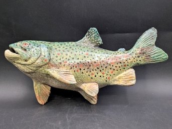 Vintage Hand-formed Clay Pottery Fish Sculpted By Alan Bennett.