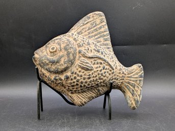 Vintage Cast Iron Fish Sculpture