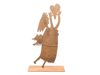 Whimsical Angel Metal Sculpture