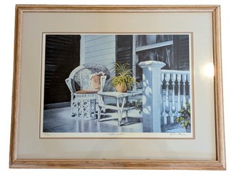 Limited Edition Lithograph 'White Wicker' By Gustave Wander