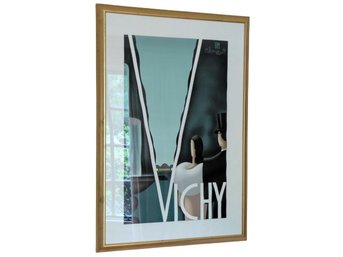 Framed Iconic 1939 Art Deco Travel Poster'Vichy' By Artist H. Chauffard