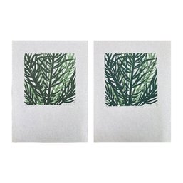 Linoprint Pair Gardacia Palms Signed  Daniele Tzeutschler