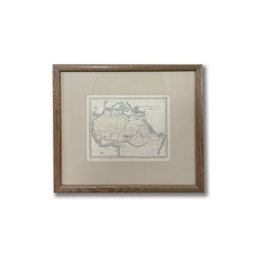 Map Of Northern Africa Framed Behind Acrylic