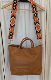 Mark & Graham Adjustable Camel Cross Body/Tote Purse With Tribal Style Strap