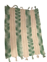 Farmhouse Or Bohomian Jade Green And Cream Handmade Throw