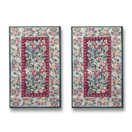 2x4 Pair Of Floral Pattern Rugs