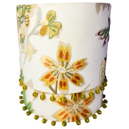 Pair Embroidered Beaded Lampshades