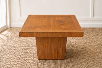 Vintage 1970s Style Pedestal Coffee Table With Walnut Veneer