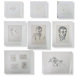 Collection Of Graphite And Charcoal Studies On Paper All Are Signed Werner Oberle
