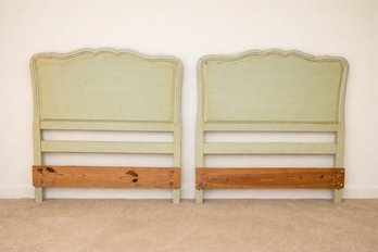 French Country Inspired Twin Size Headboards With A Distressed Cottage White Finish