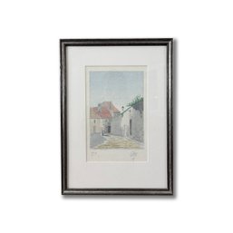 Watercolor On Paper L Eze 10 April 1936 Framed Behind Glass Artist Signed And Dated Lower Right