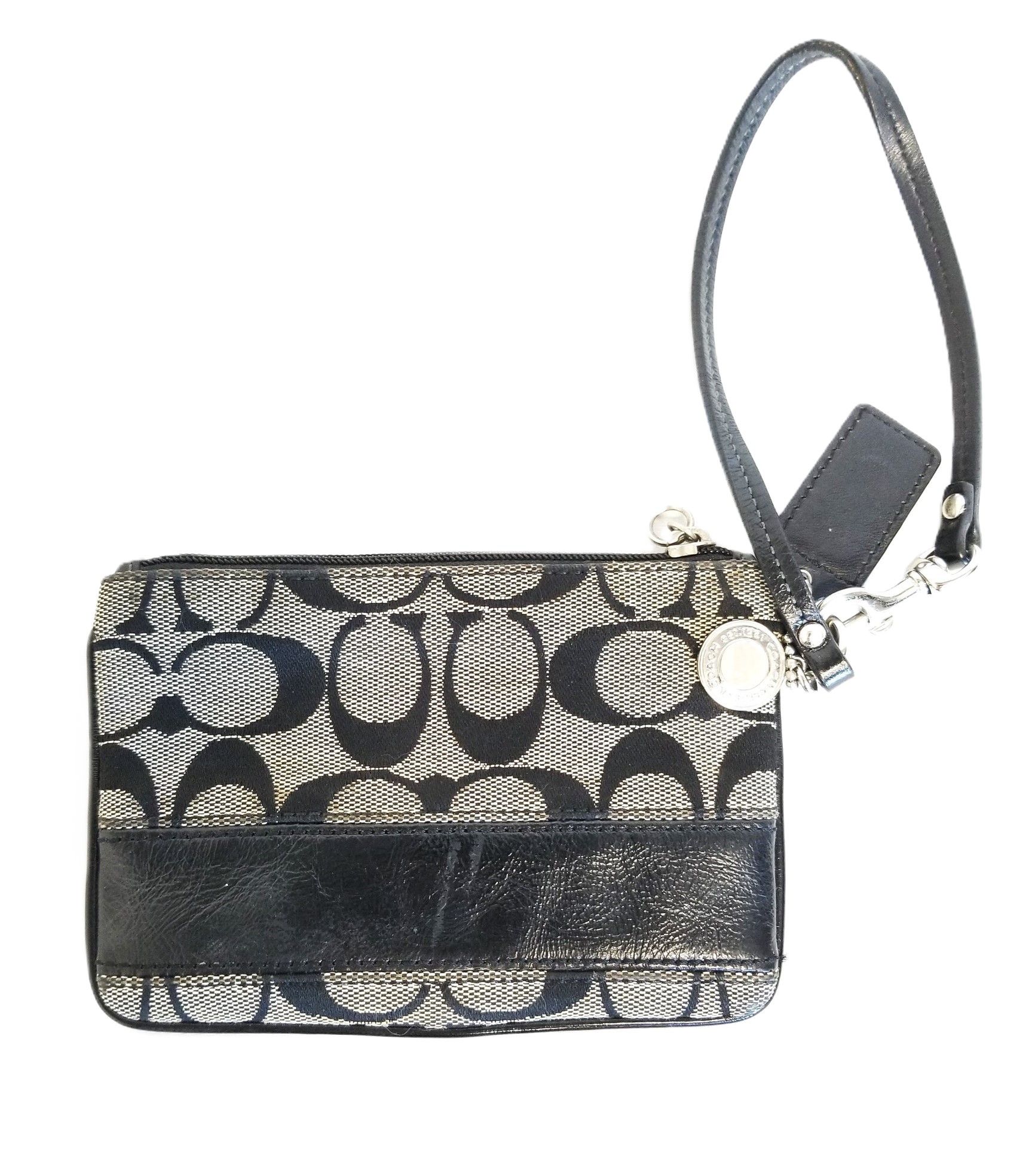 Vintage Signature Coach Wristlet Coin Purse With Removable 