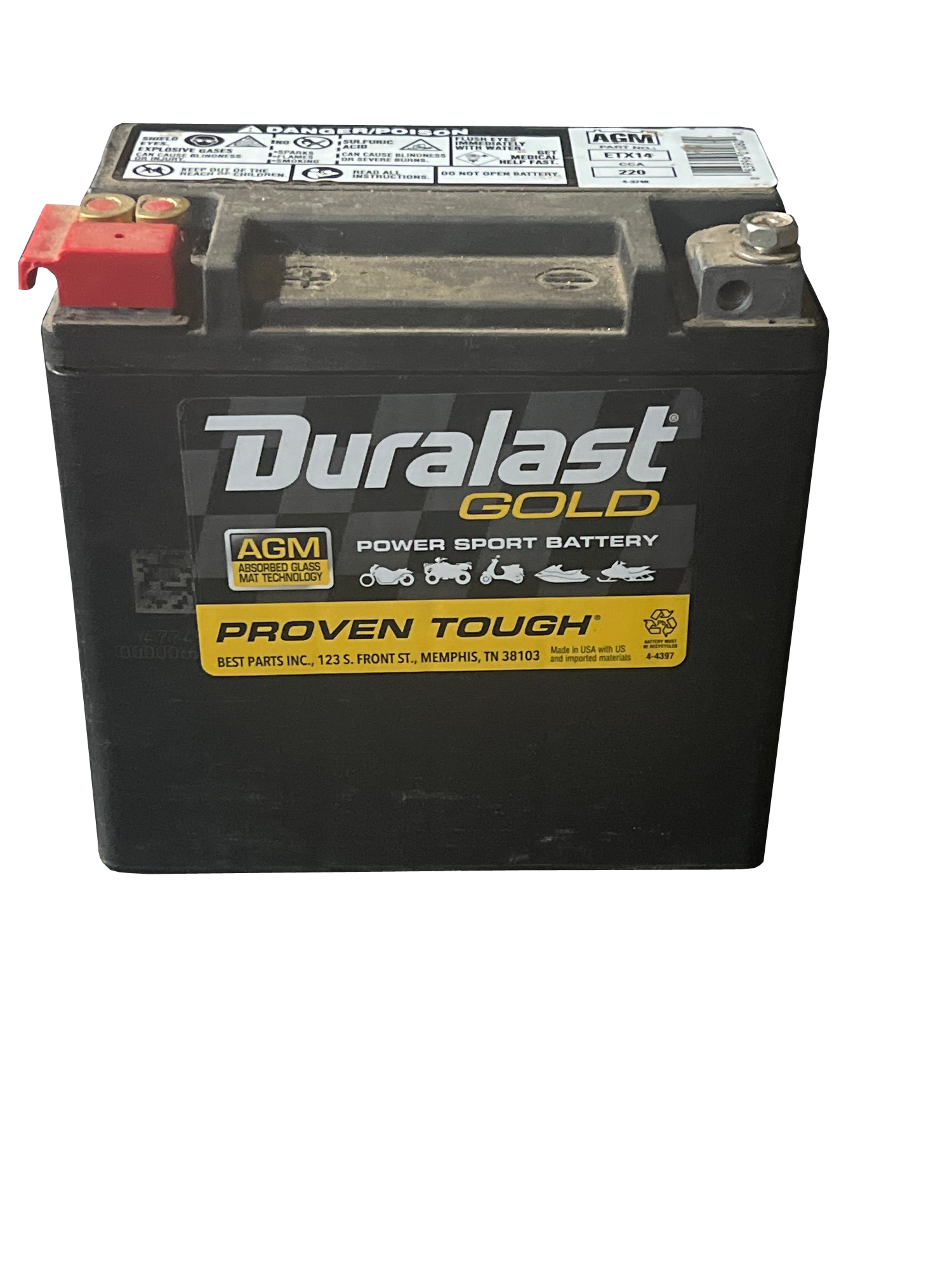 Duralast Power Sport Offroad Vehicle And Motorcycle Battery New