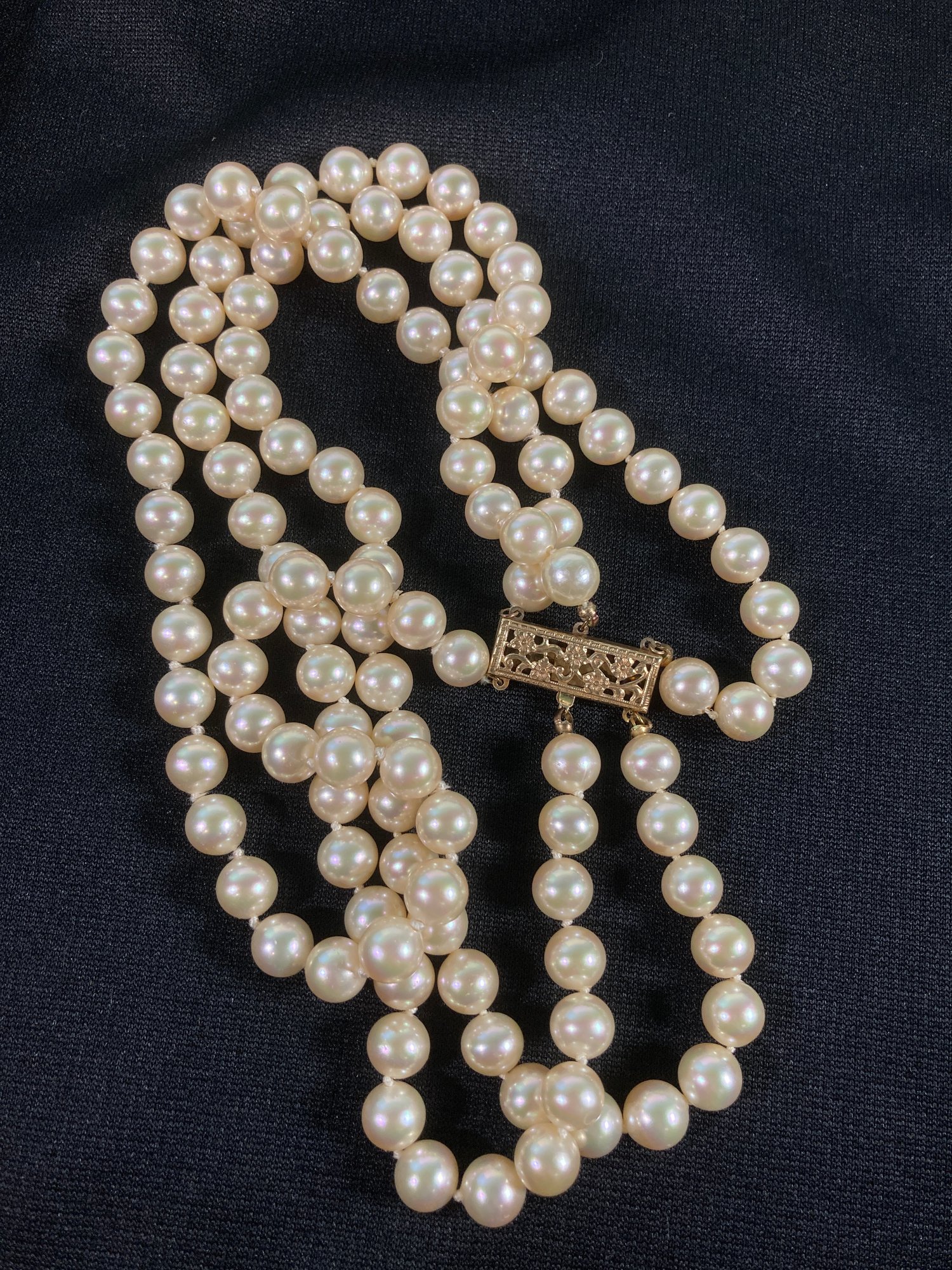 Certified Majorica Spain Triple Strand Pearl Necklace #2059579 ...