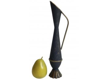 Vintage Etched Acid Washed Brass Israeli Ewer