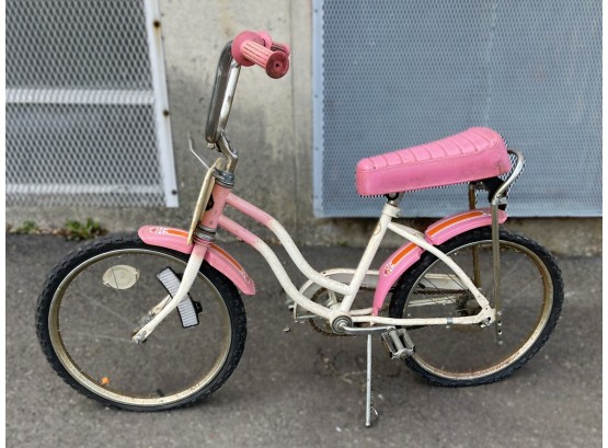 Pink Huffy Bike Vintage 70s Huffy Thunder Rose #5 Girls Pink White Bicycle  With