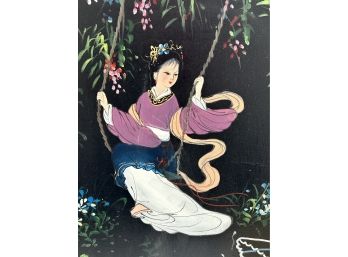 Fine Original Chapnick Acrylic Painting  The Swing