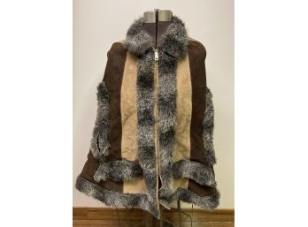 Very Unique Leather Vintage Cape  /. Mexico