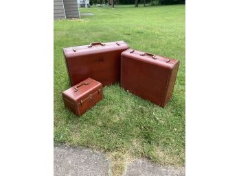 Three Mid Century  Samsonite   Shwayder  Suitcases
