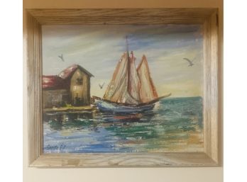 Mid Century Oil , Ocean Scene Signed And Dated ,Saitto  ?