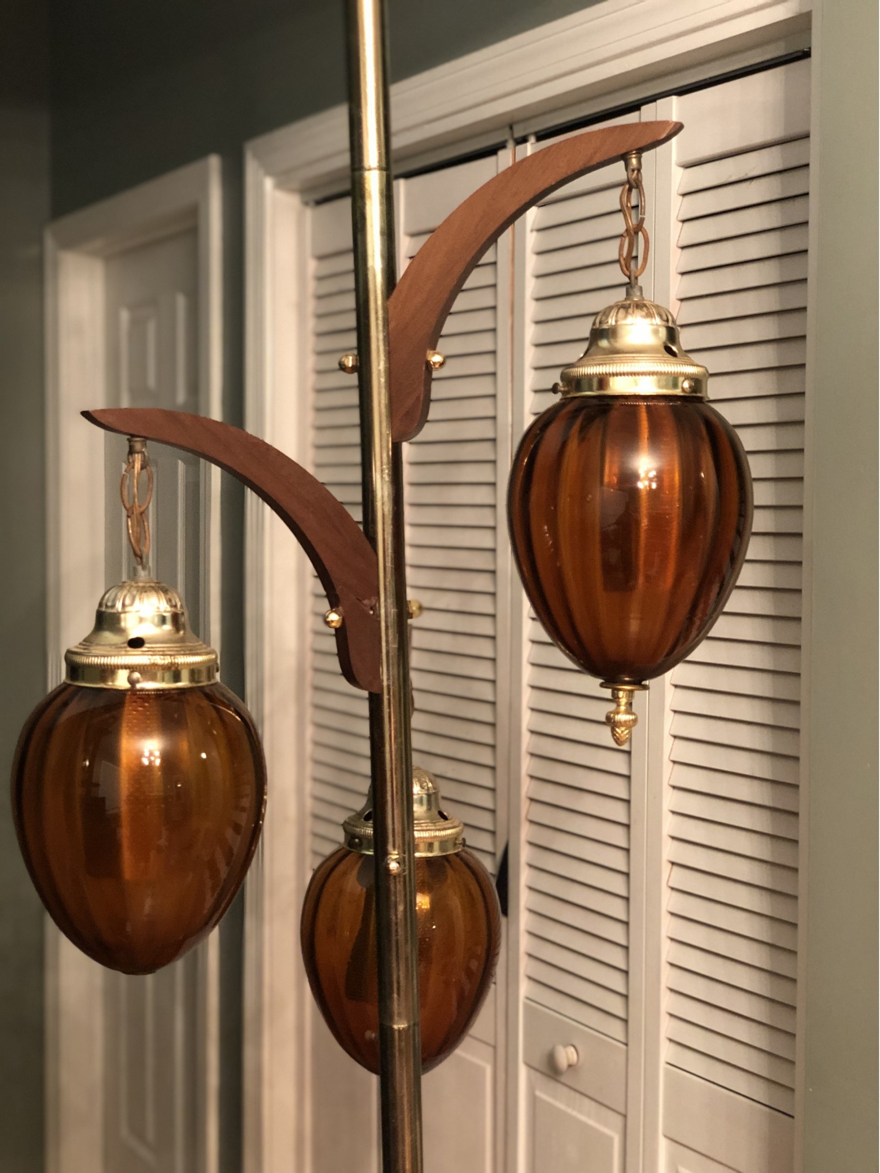 Tension Pole Floor To Ceiling Swag Lamp, Lights, Mid Century