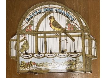 Ceramic Bird Cage Motif Key Hook