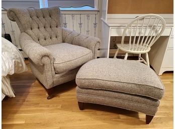 Tufted Back Armchair And Ottoman