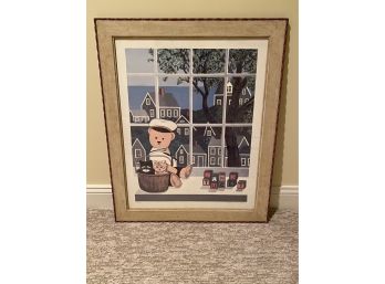 Framed Nantucket Teddy Bear Print