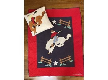 Judi Boisson 'Bucking Bronco' Twin Quilt And Pillow