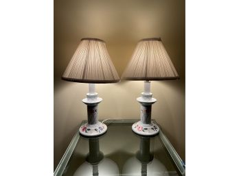 Pair Of Pretty Ceramic Accent Lamps
