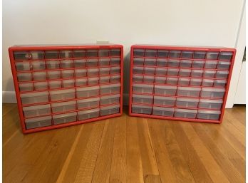 Pair Of Akro Mills Parts Storage Containers