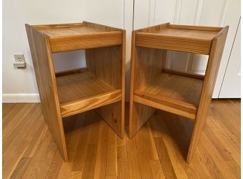 Pair Of Wooden Shelves / Side Tables