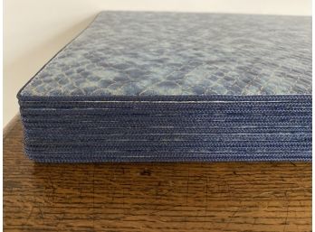Set Of 11 Blue Leather Placemats