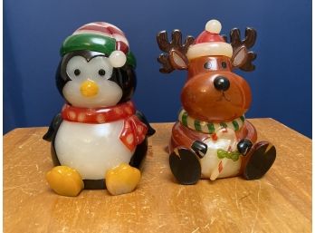 Pair Of Decorative Light-Up Christmas Animals