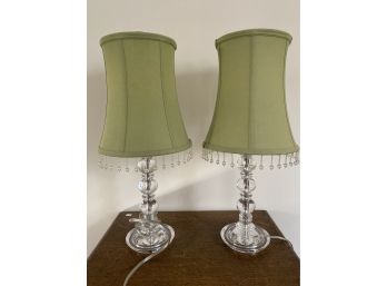 Pair Of Small Acrylic Table Lamps *SEE DESCRIPTION