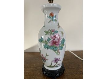 Asian Style Porcelain Floral Lamp