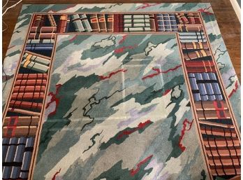 Unique New River Artisans Custom 'Books' Rug 8x10 100% Wool