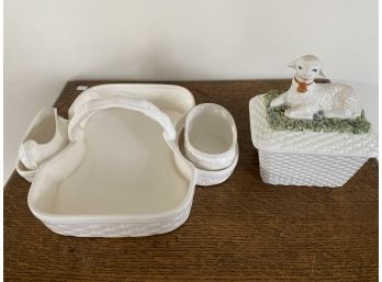 Tiffany - Rare Porcelain Basketweave Collection