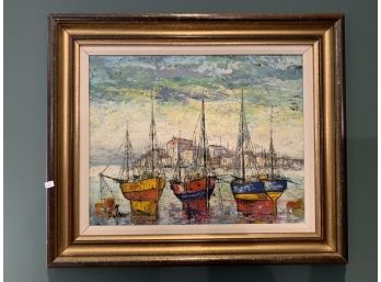 Jules Duffart French Seascape Oil Painting - Framed And Signed
