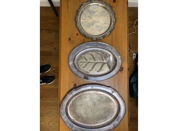 Lot Of Silver Platters