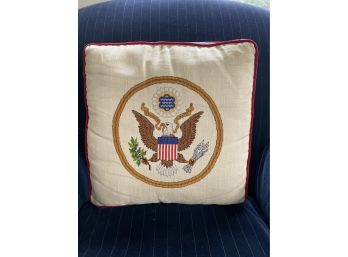 Traditional United States Seal Needlepoint Decorative Pillow
