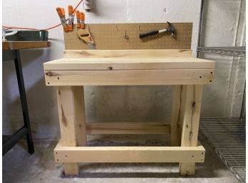 Children's Wooden Workbench With Tool Holder