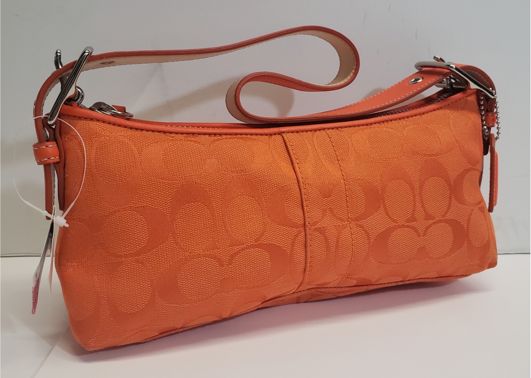 Coach Signature Mini Orange Baguette Bag - A055-6371- NWT 