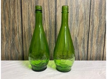Vintage Green Glass Bottles
