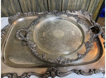 Collection Of Silver Plated Trays