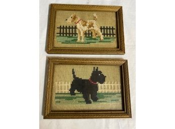 Small Needlepoint Dog Artwork